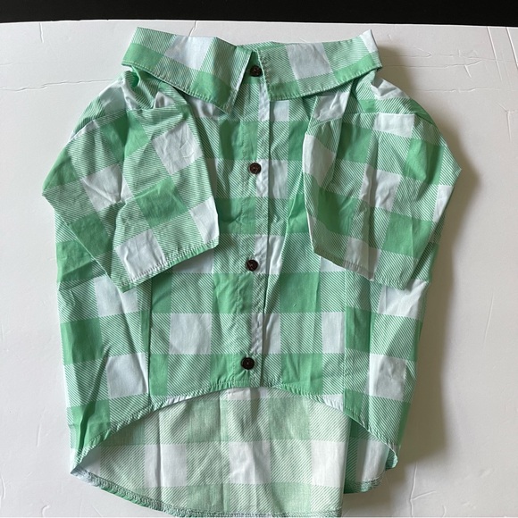 Target Other - Dog Cat Checkered Green Shirt New With Tags